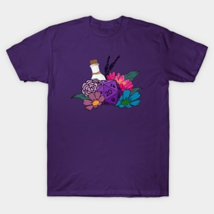 DND dice and flowers T-Shirt